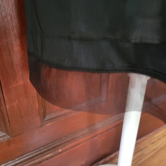 Vintage Black Slip Nightgown With Sheer Mesh Accents & Spaghetti Straps Small - Picture 3 of 5